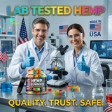 Lifestyle image of Healthergize Hempseed Oil Gummies on a table