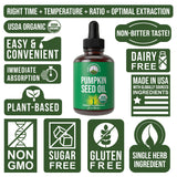 Lifestyle image of Peak Performance Pumpkin Seed Oil Drops on a kitchen counter