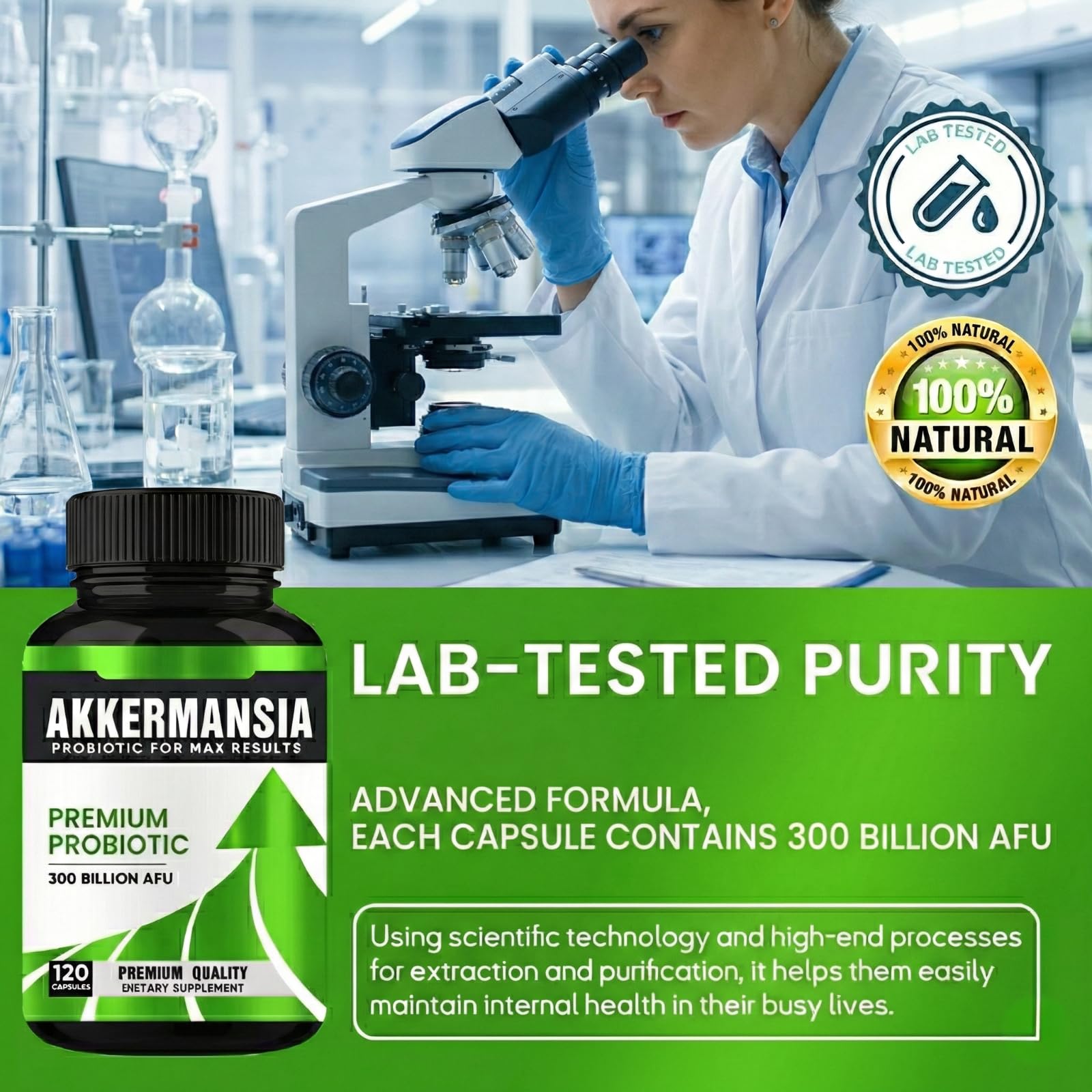 Lifestyle image of Phyzen Akkermansia Probiotic Capsules on a kitchen counter