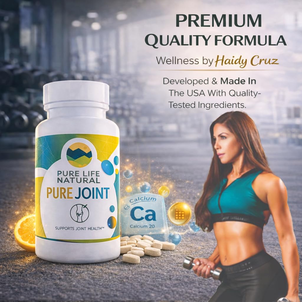 Lifestyle image of PURE LIFE NATURAL Joint Support Supplement on a kitchen counter