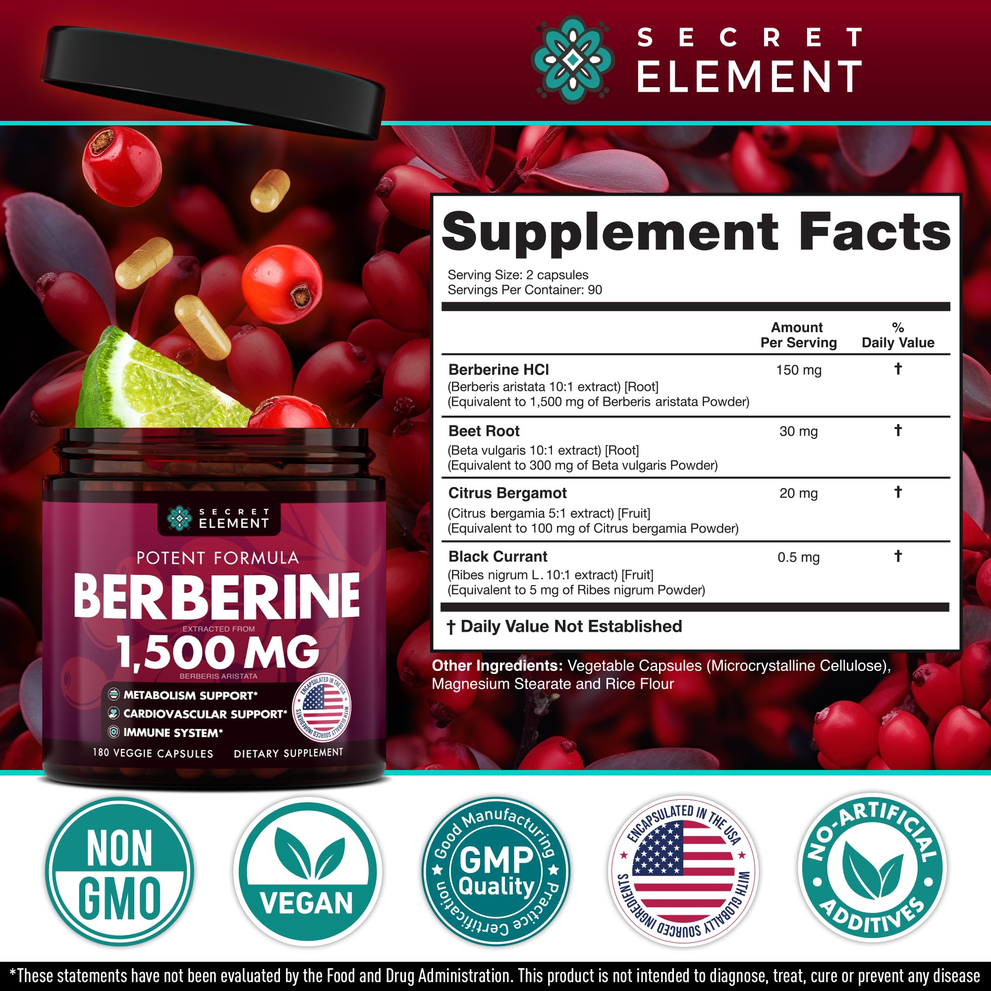 Lifestyle image of Secret Element Berberine HCL capsules