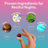 Lifestyle image of SuperMush Daily Sleeping Gummies on a bedside table
