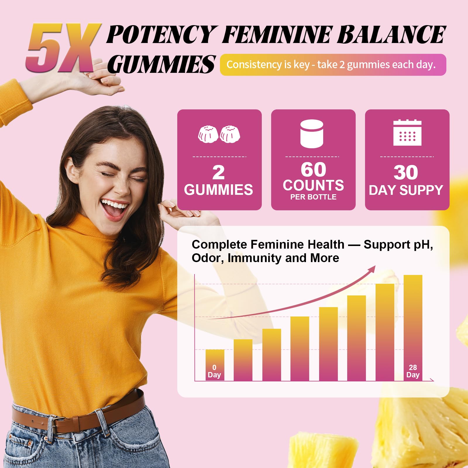 Lifestyle image of Totaria Women’s Probiotic Gummies on a kitchen table