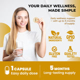 Lifestyle image of ULTRA HERBS Maca Root Supplement on a wooden table