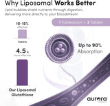 Lifestyle image of Vida Lifescience Liposomal Glutathione packet on kitchen counter