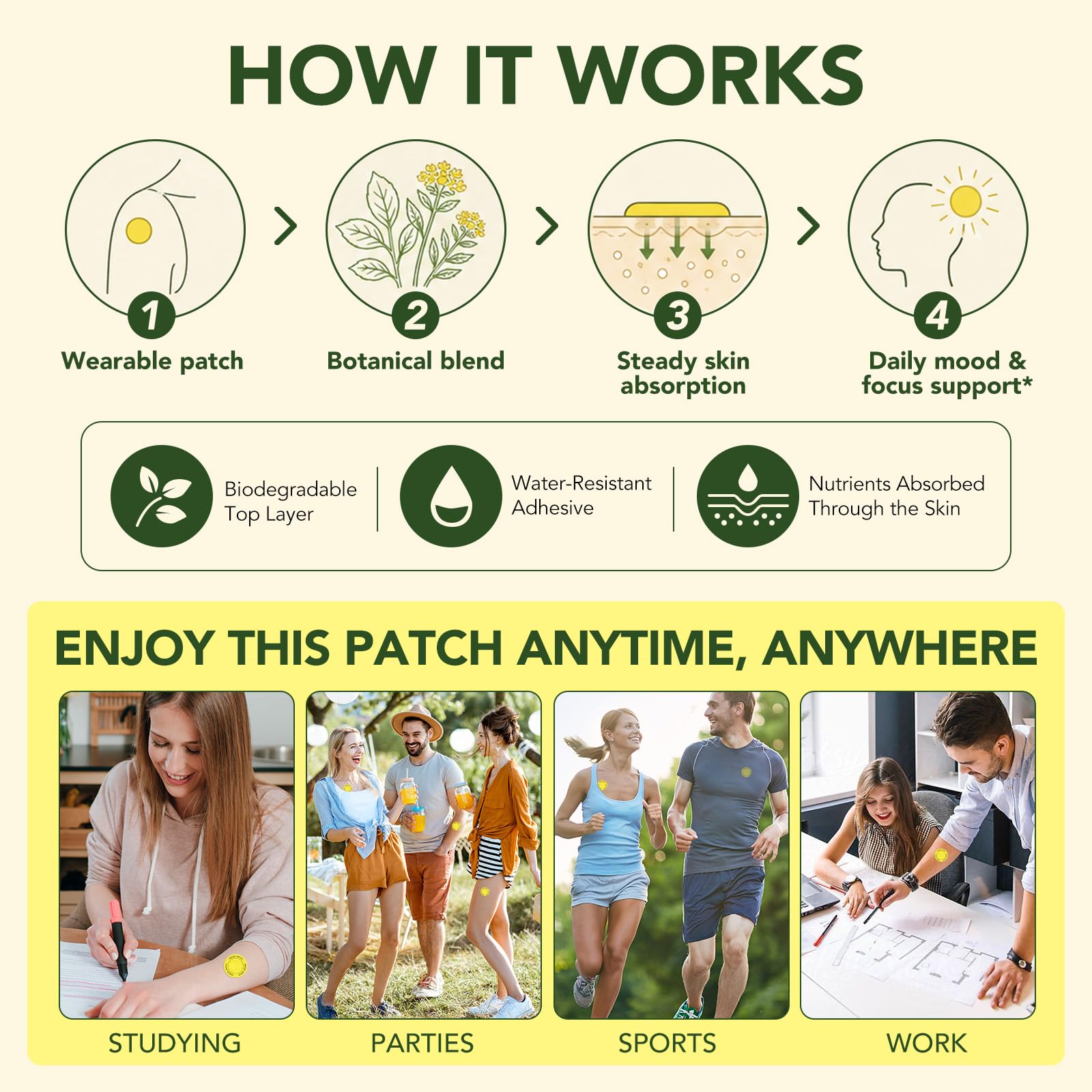 Lifestyle image of WELOSUER Mood+ Patches in daily use