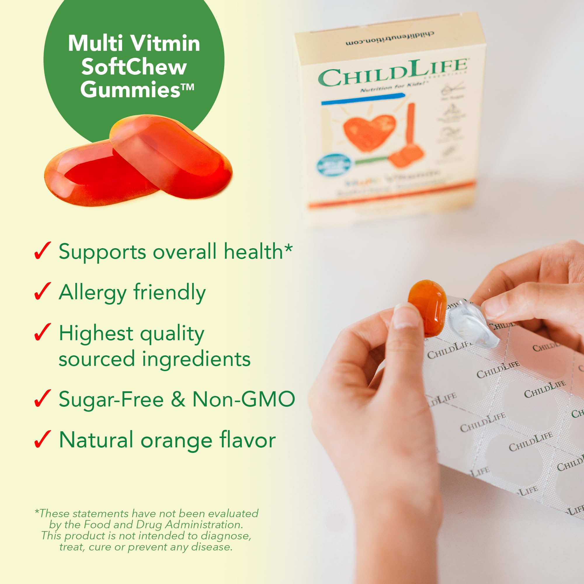 Lifestyle scene of a child enjoying CHILDLIFE ESSENTIALS Multi Vitamin SoftChew Gummies