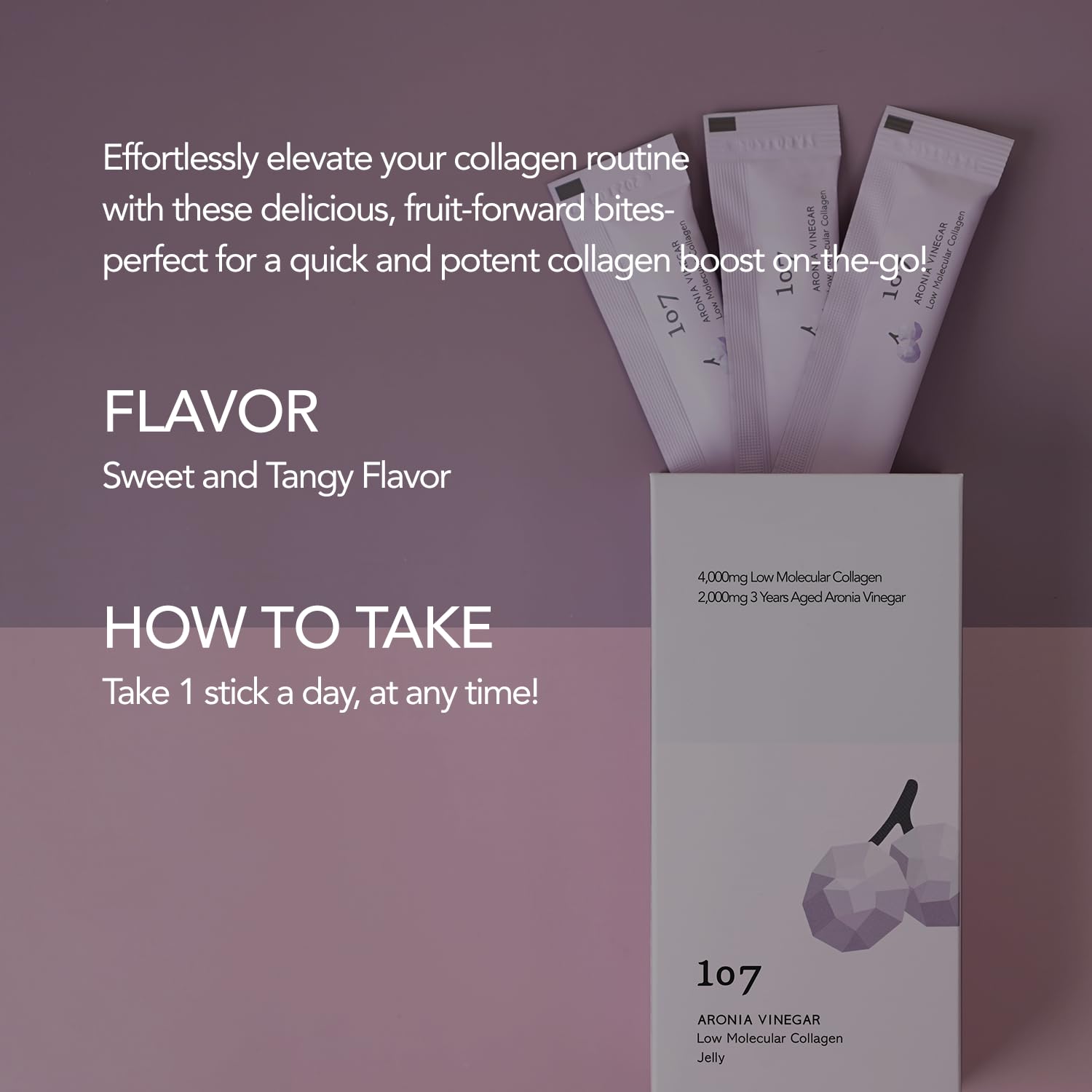 Lifestyle scene with 107 Low-Molecular Collagen Jelly