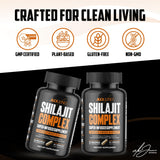Lifestyle scene with Alex Jones Naturals Shilajit Capsules on a kitchen counter