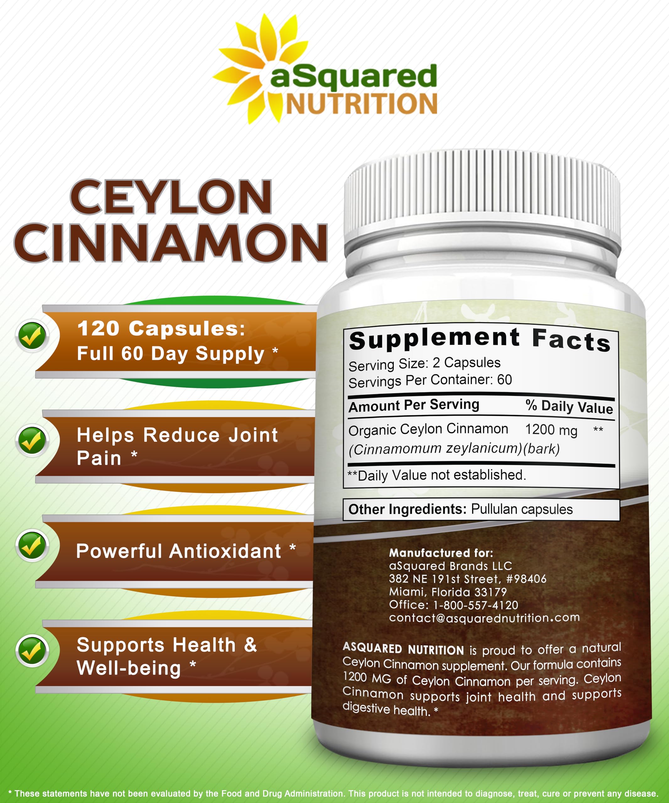 Lifestyle scene with aSquared Nutrition Ceylon Cinnamon capsules