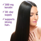 Lifestyle scene with BlueBonnet Beautiful Ally Keratin Care Capsules on a wooden table