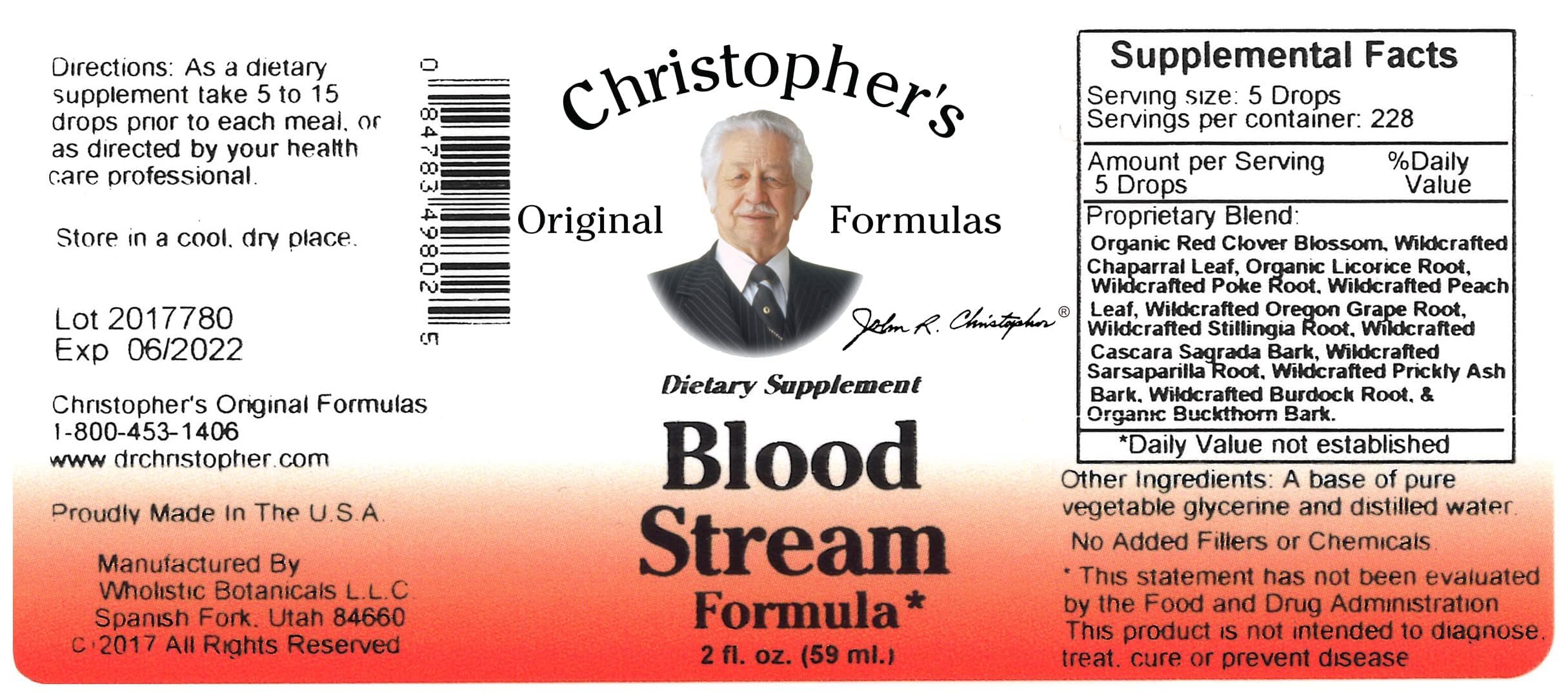 Lifestyle scene with Christopher's Original Formulas Blood Stream Formula on a wooden table