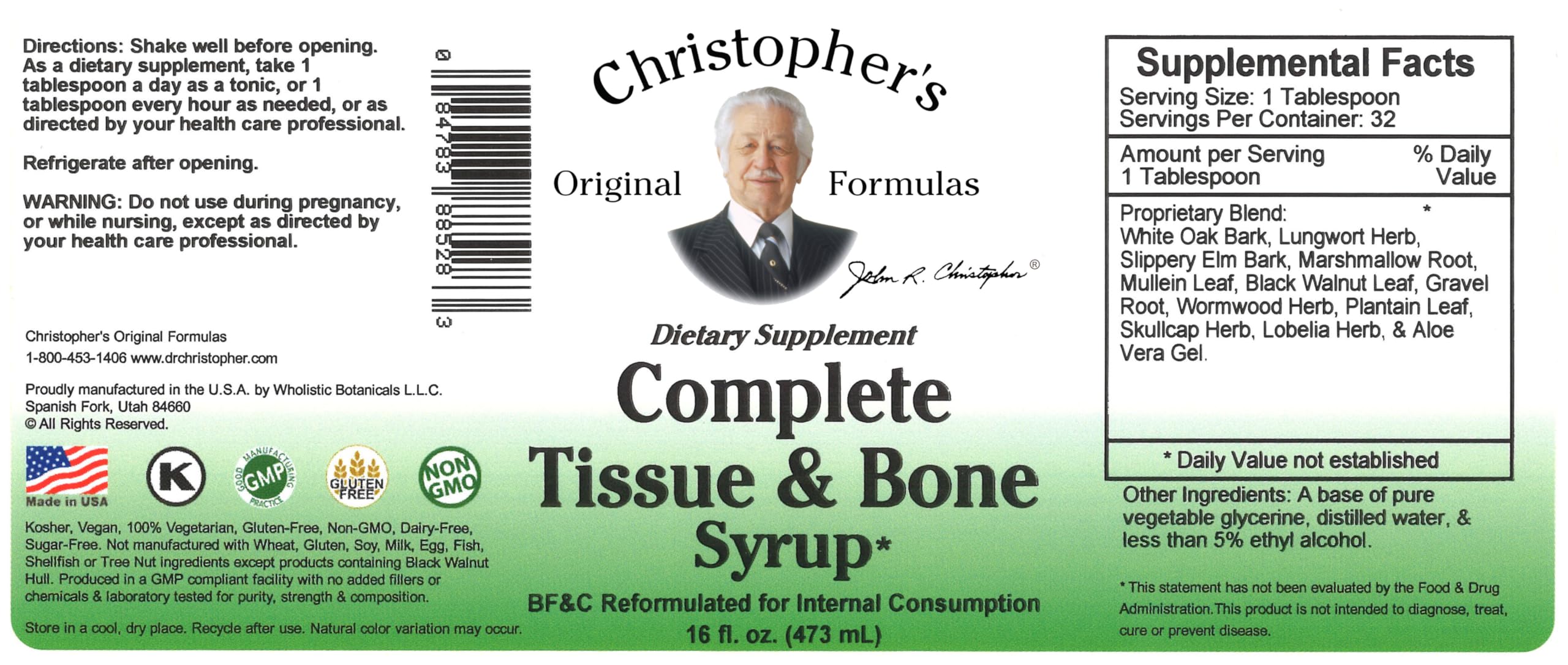 Lifestyle scene with Christopher's Original Formulas Complete Tissue and Bone Syrup