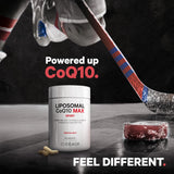 Lifestyle scene with Codeage Liposomal CoQ10 Max on a table