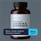 Lifestyle scene with Elements Organic Whole Food Calcium & Magnesium tablets