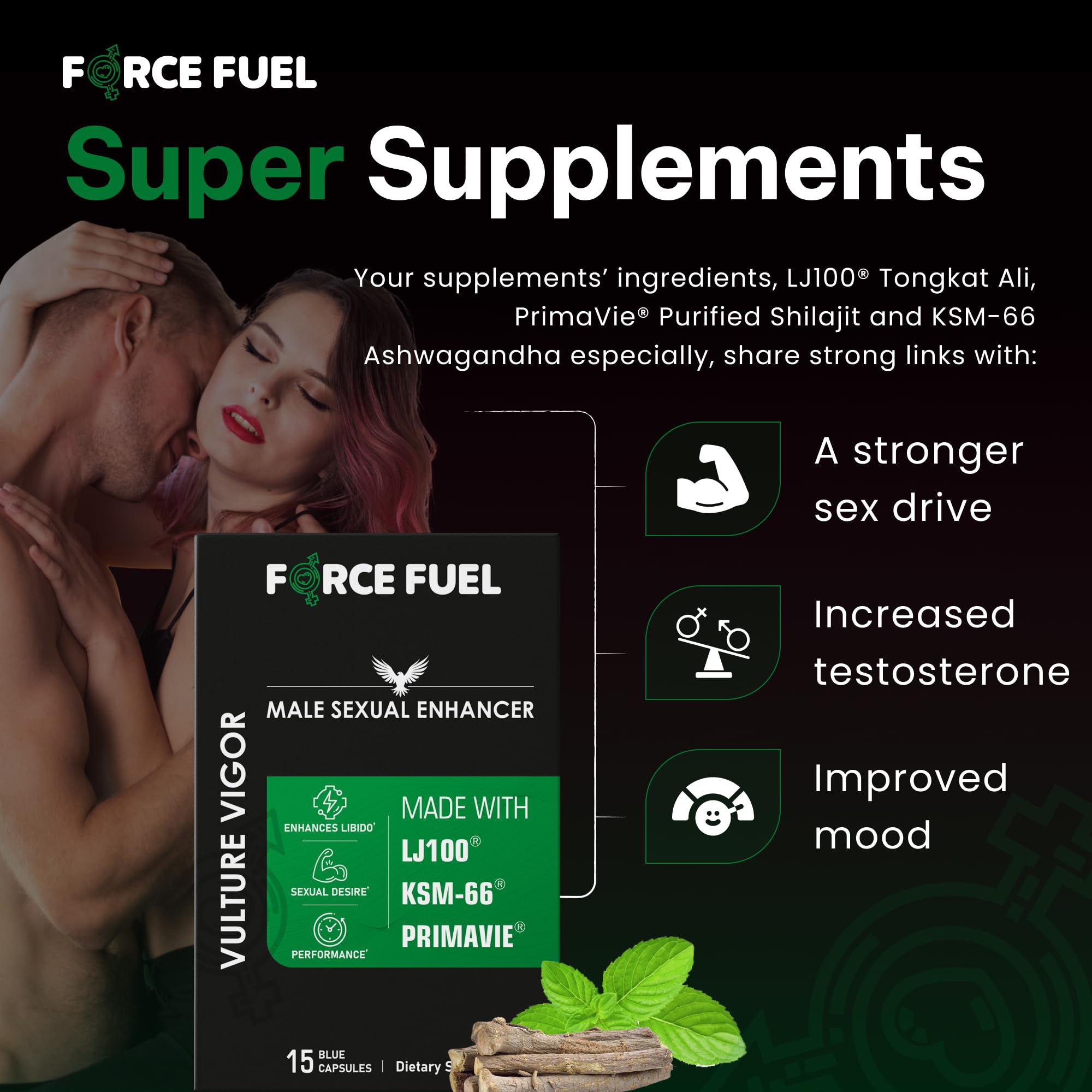 Lifestyle scene with FORCE FUEL Vulture Vigor capsules