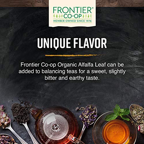 Lifestyle scene with Frontier Co-op Organic Alfalfa Leaf in herbal tea