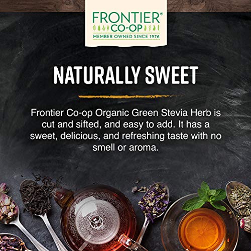 Lifestyle scene with Frontier Co-op Organic Green Stevia Herb in tea