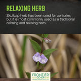 Lifestyle scene with Frontier Co-op Organic Skullcap Leaf and tea preparation