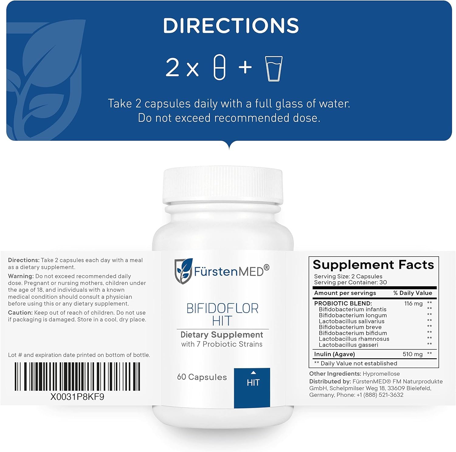 Lifestyle scene with FürstenMED Bifidoflor HIT Vegan Probiotic Capsules