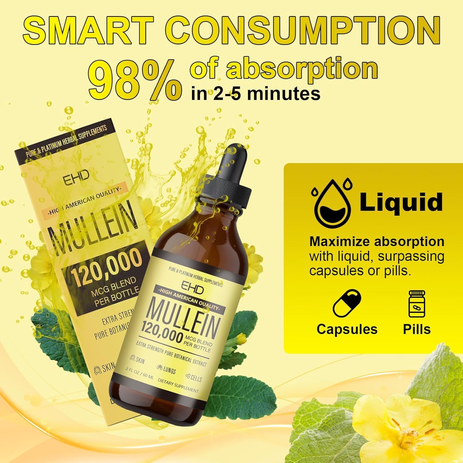 Lifestyle scene with Generic Organic Mullein Drops on a kitchen counter