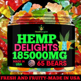 Lifestyle scene with Healthergize Hemp Gummies on a kitchen counter