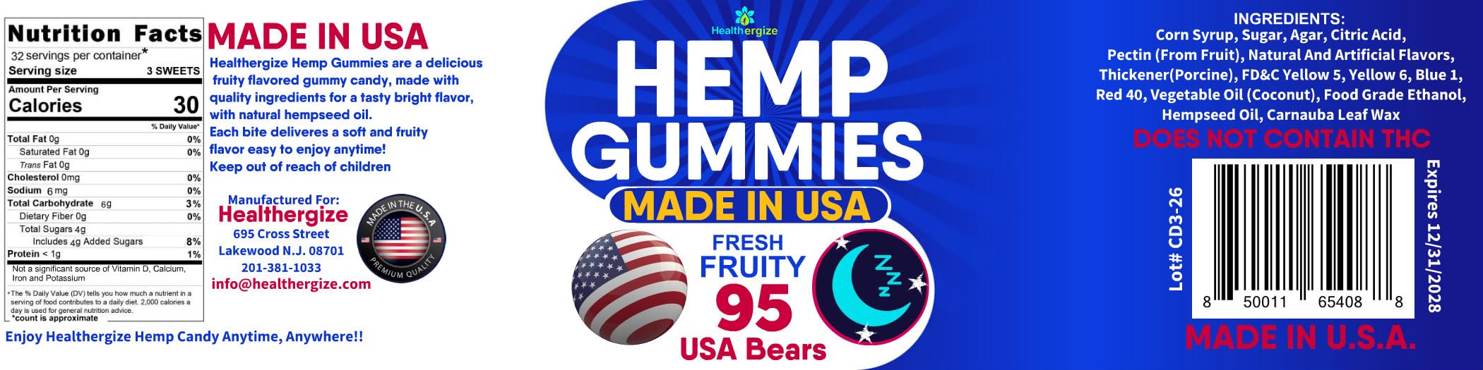 Lifestyle scene with Healthergize Hemp Oil Gummies and a cup of tea