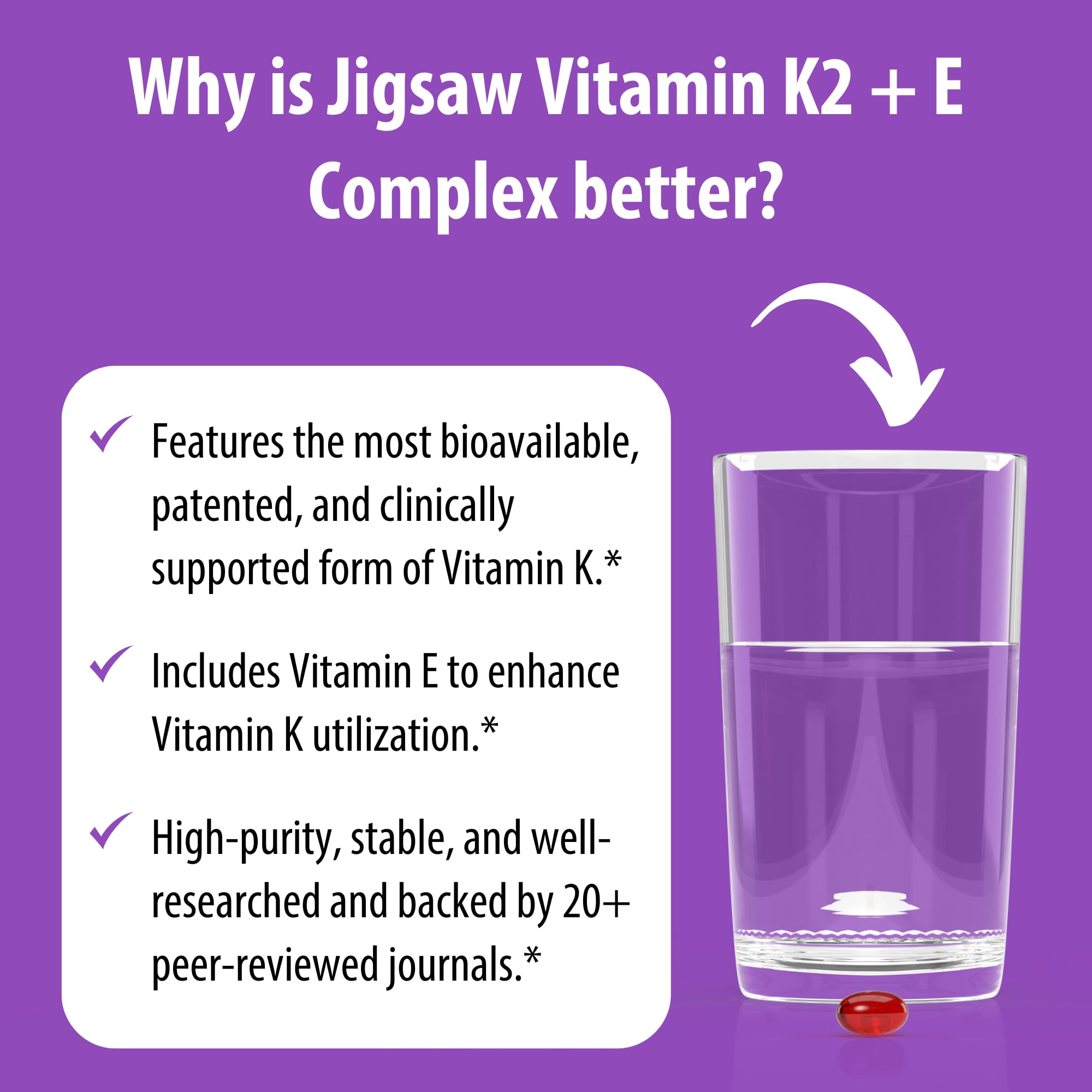 Lifestyle scene with Jigsaw Health Vitamin E & K2 supplement