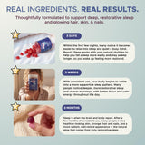 Lifestyle scene with MAKE TIME Beauty Sleep Gummies on a bedside table