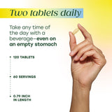 Lifestyle scene with MegaFood Multivitamin for Fifties on a kitchen counter
