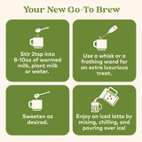 Lifestyle scene with ORGANIC INDIA Chocolate Moringa Latte