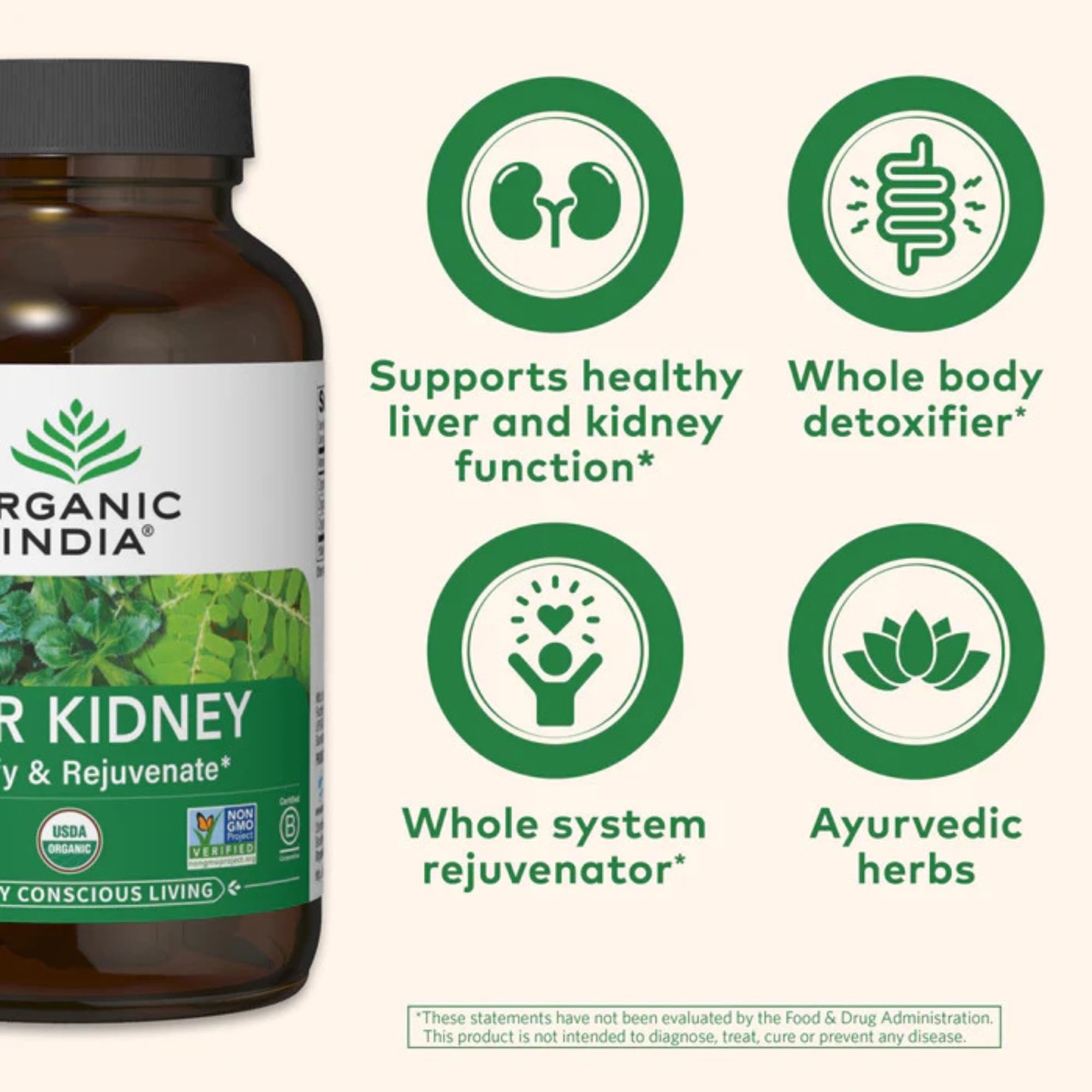 Lifestyle scene with ORGANIC INDIA Liver Extracts on a kitchen table