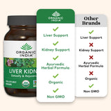 Lifestyle scene with ORGANIC INDIA Liver Extracts Supplement on a kitchen table