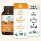 Lifestyle scene with ORGANIC INDIA Turmeric Supplement on a kitchen counter