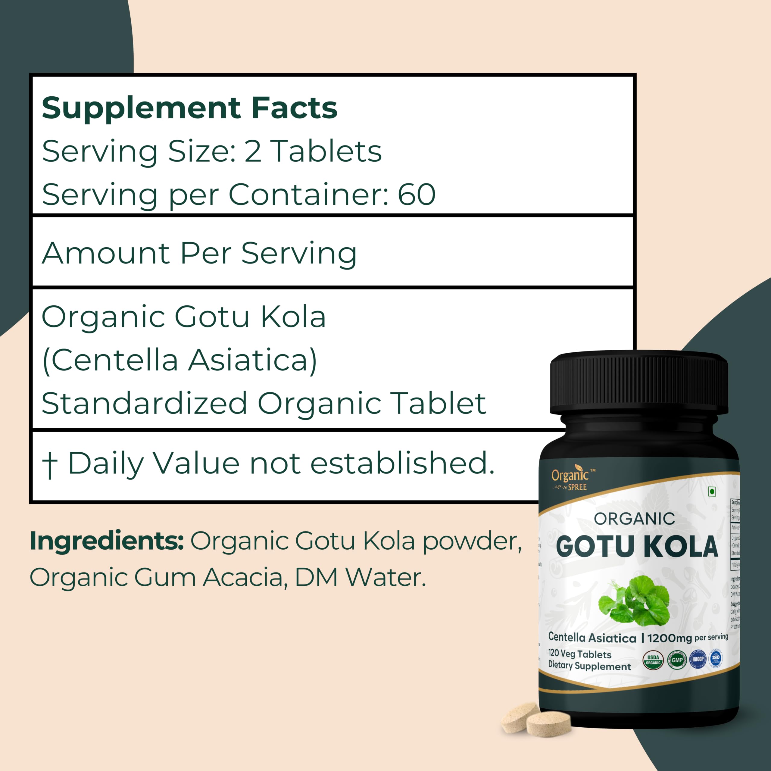 Lifestyle scene with ORGANIC SPREE Gotu Kola tablets