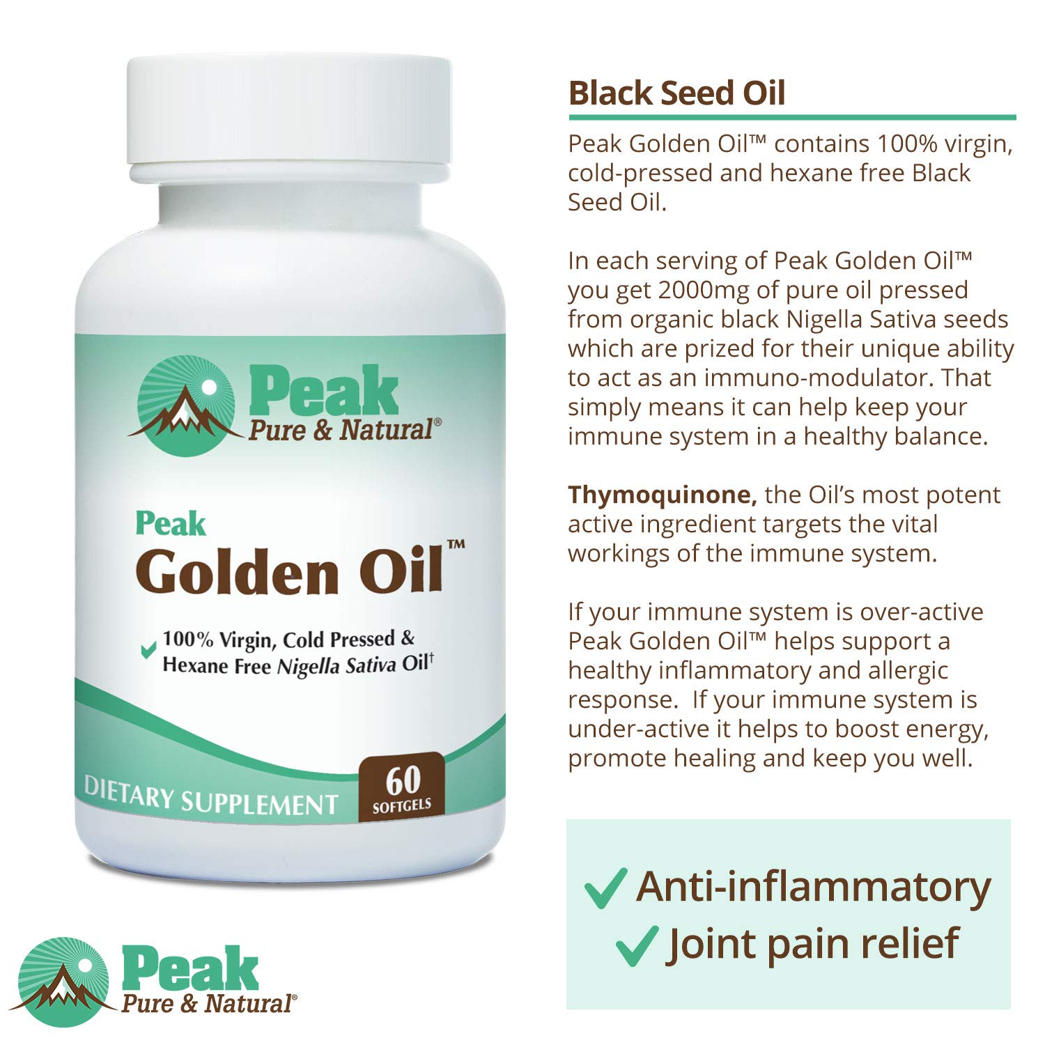 Lifestyle scene with Peak Pure & Natural Black Seed Oil