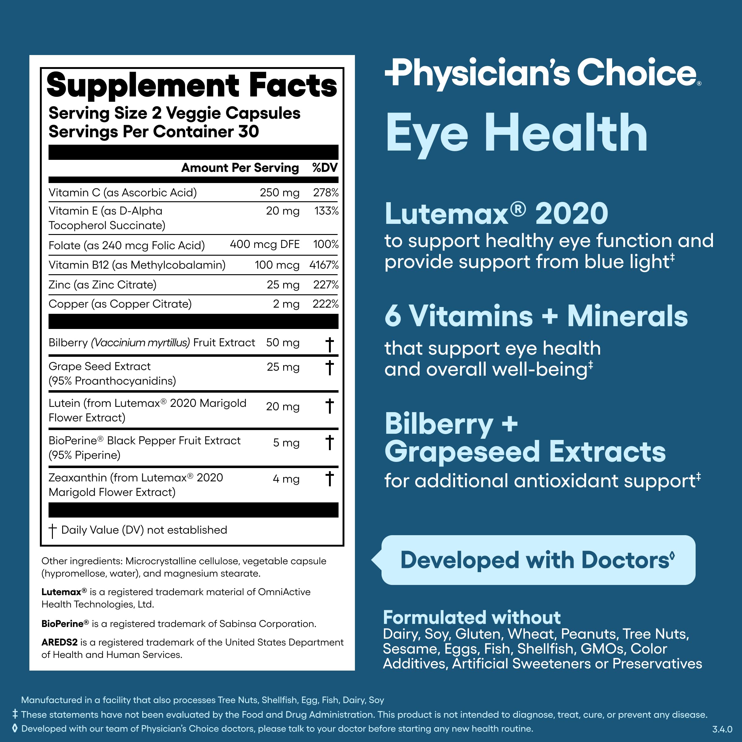 Lifestyle scene with Physician's CHOICE AREDS 2 Eye Support Vitamins
