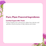 Lifestyle scene with PURE SYNERGY Organic Milk Thistle Supplement on a kitchen counter