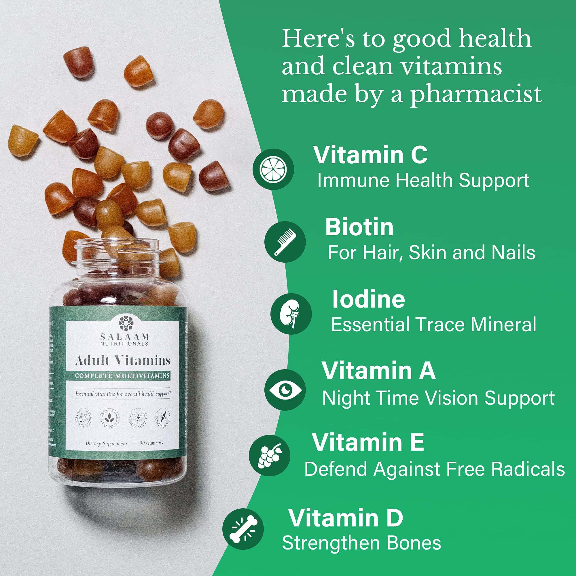 Lifestyle scene with Salaam Nutritionals Adult Multivitamin Gummies
