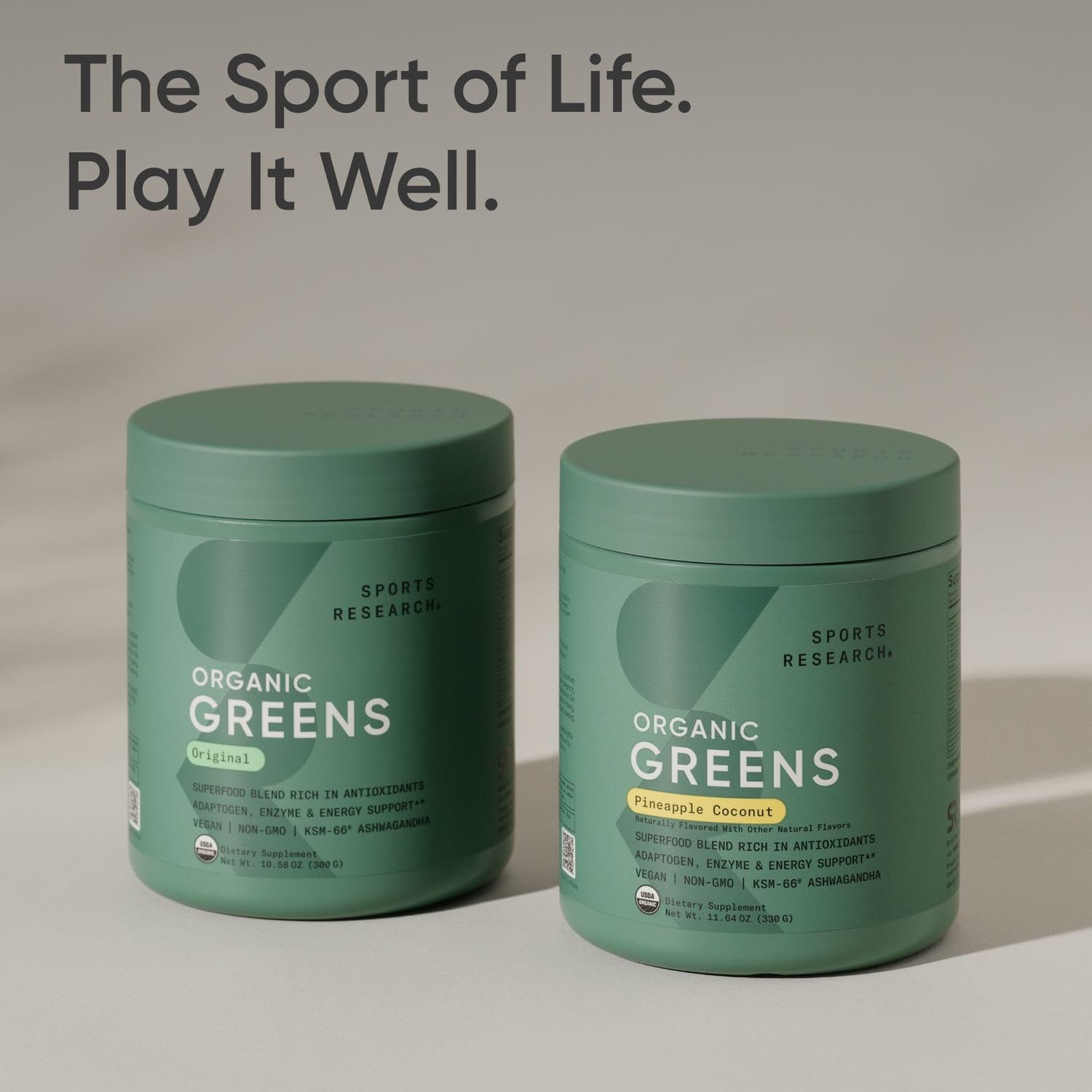 Lifestyle scene with Sports Research Spirulina Greens Powder in use