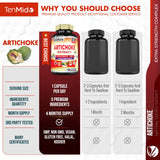 Lifestyle scene with Tenmido Artichoke Extract Capsules on a table