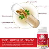Lifestyle scene with WISCONSIN ESTD 1978 BAUMANN GINSENG USA Ginseng Capsules