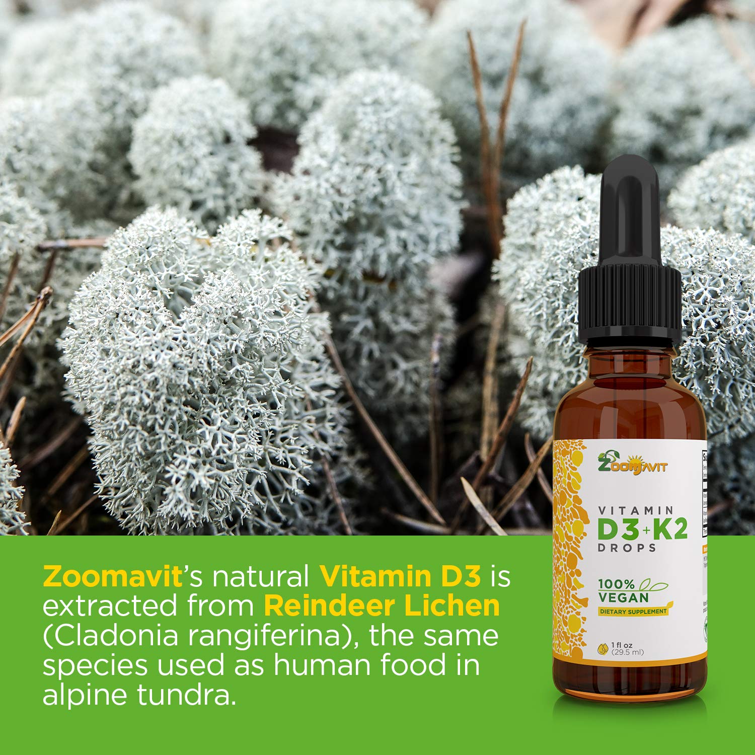 Lifestyle scene with Zoomavit Vegan Vitamin D3 + K2 Drops