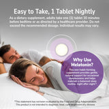 Lifestyle shot of 21st Century Melatonin Tablets on a bedside table