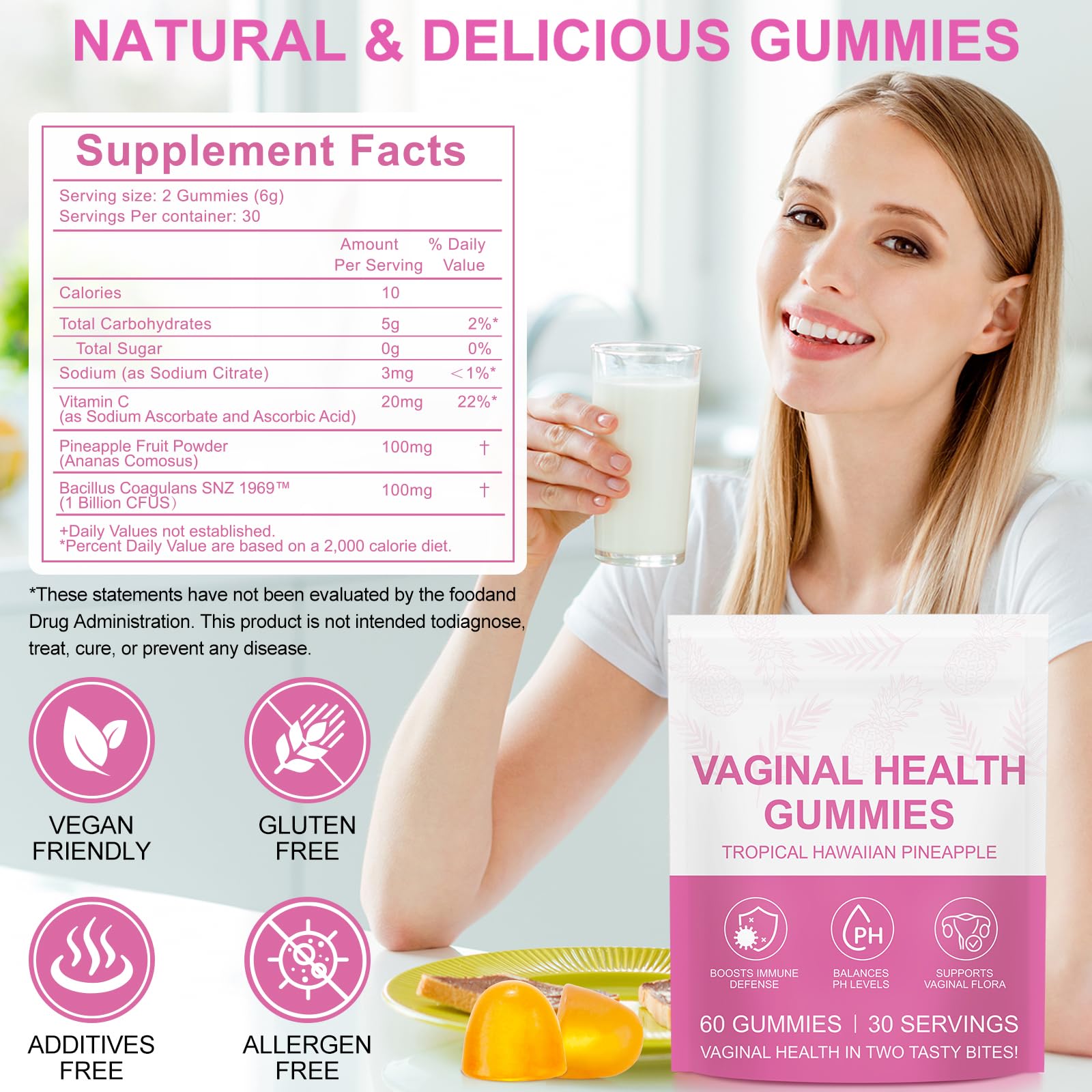 Lifestyle shot of a woman enjoying NenMaoKeNu Women's Health Gummies