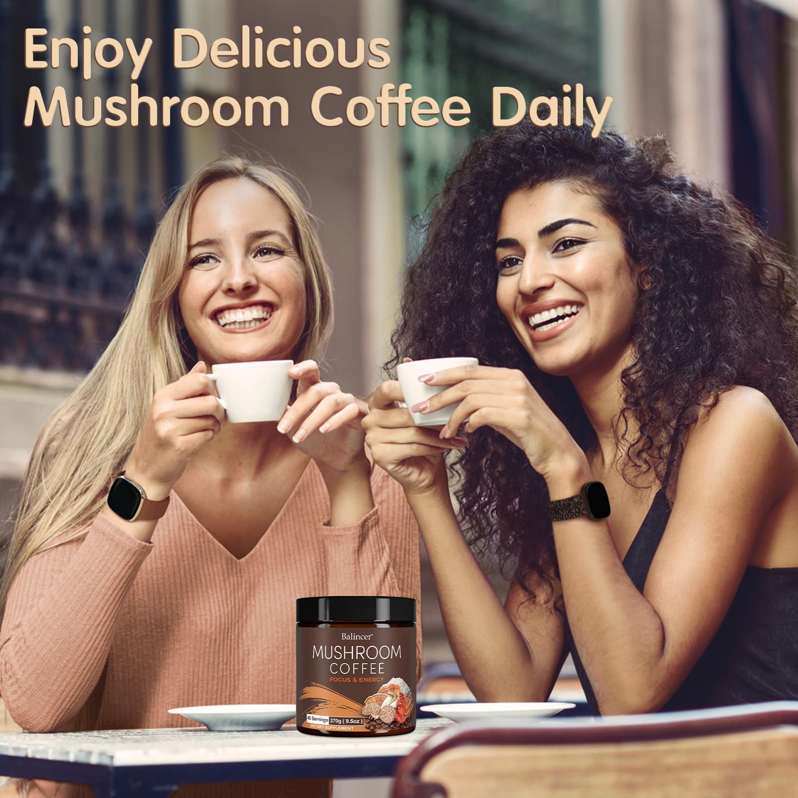 Lifestyle shot of Balincer Mushroom Coffee being prepared