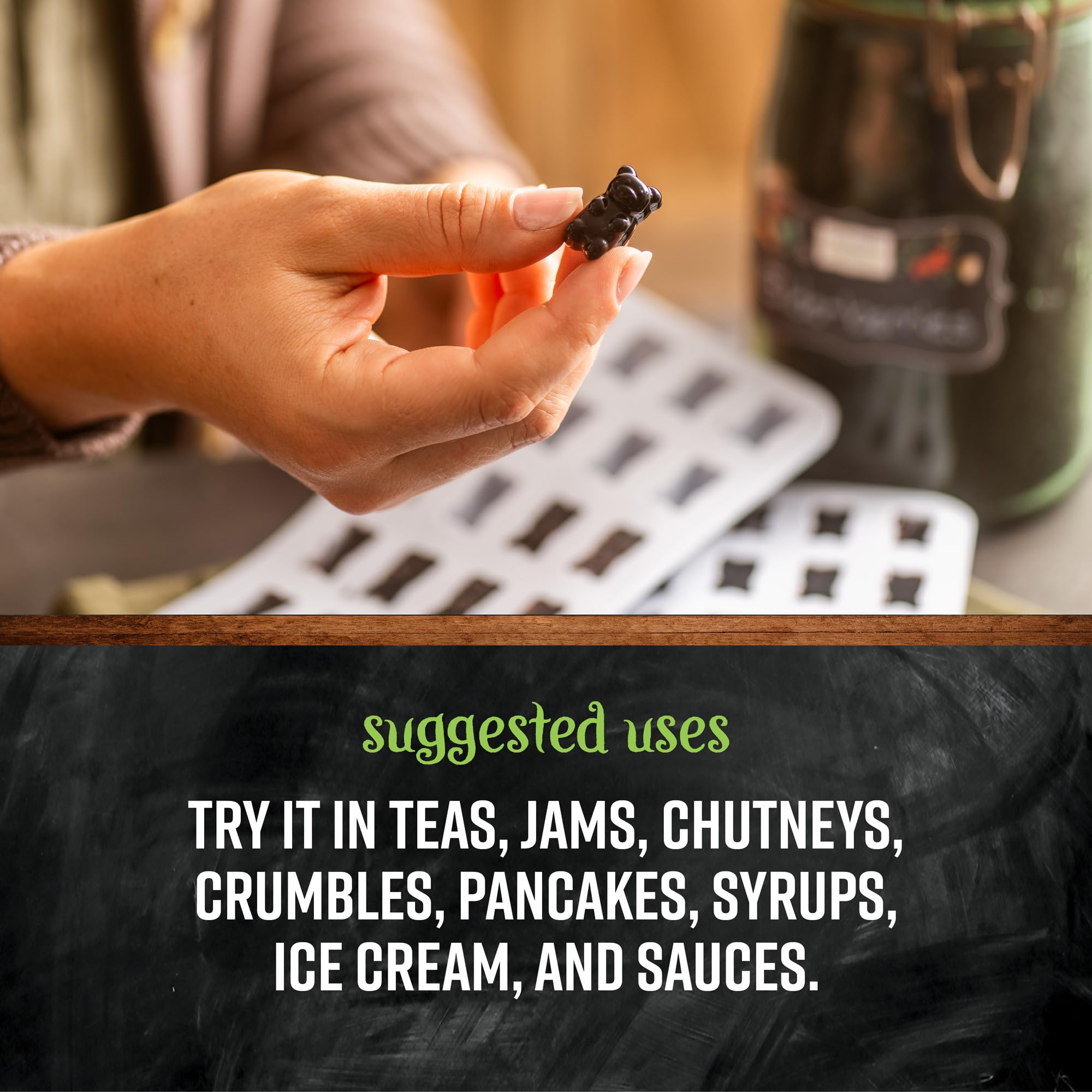 Lifestyle shot of elderberry tea made with Frontier Co-op elderberries