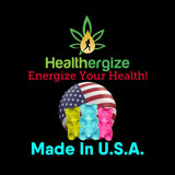 Lifestyle shot of Healthergize Hemp Gummies with fruits