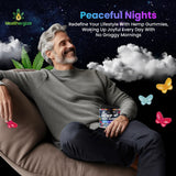 Lifestyle shot of Healthergize Hemp Oil Gummies with a cup of tea