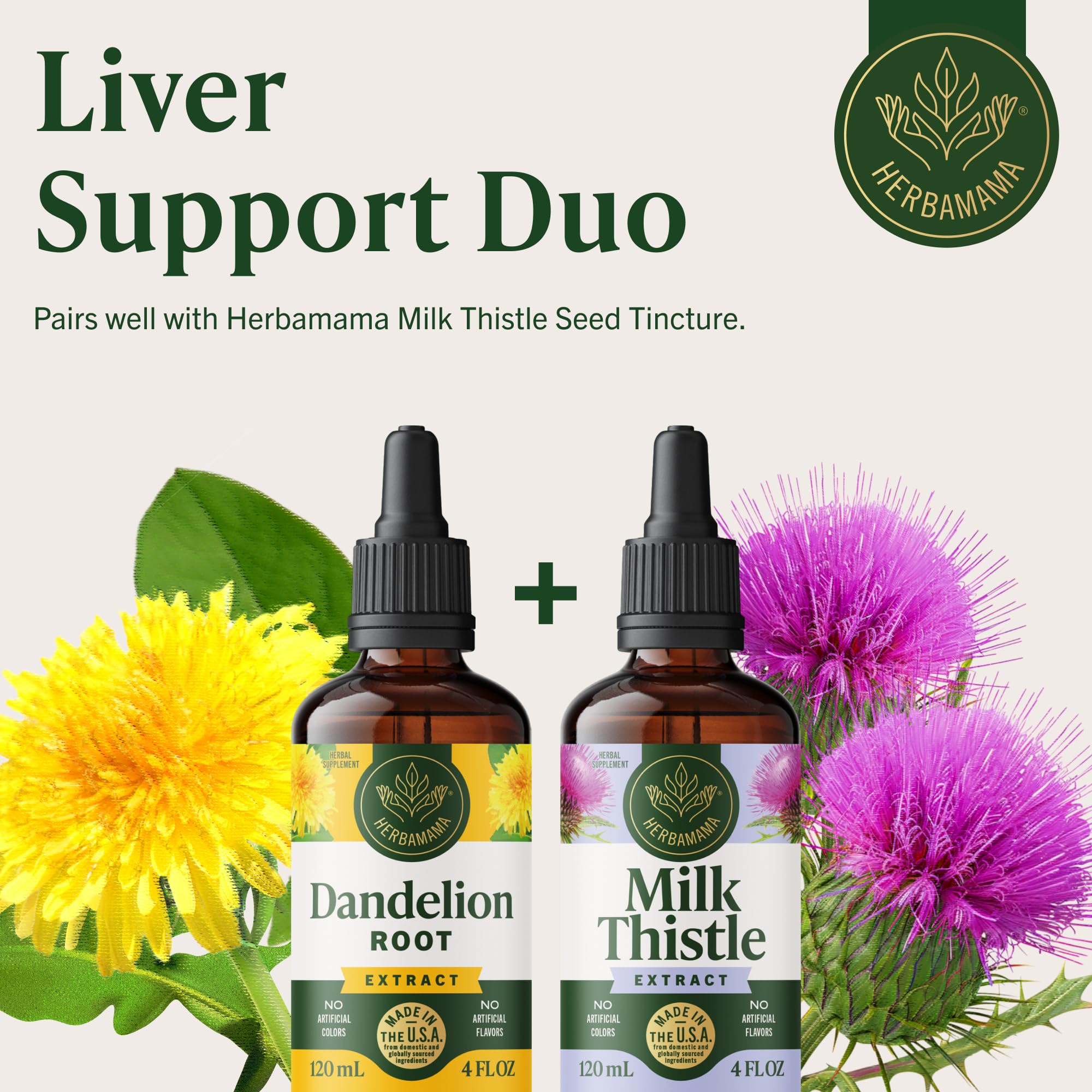 Lifestyle shot of HERBAMAMA Dandelion Root Liquid Drops